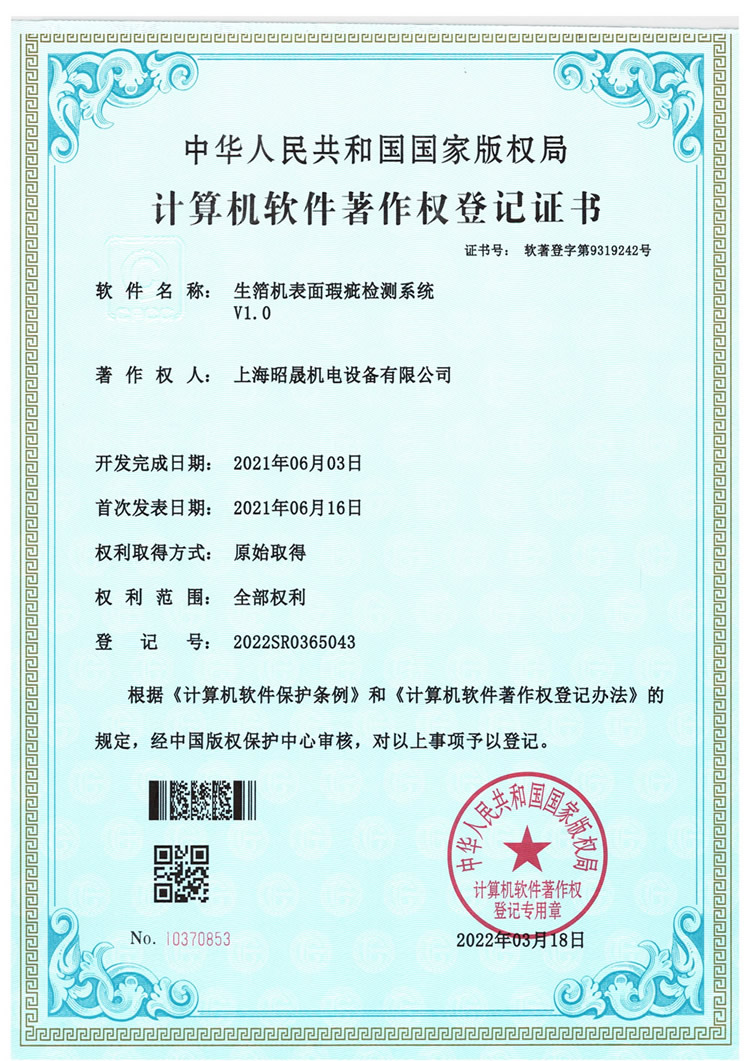 Surface defect detection system for foil making machine V1.0